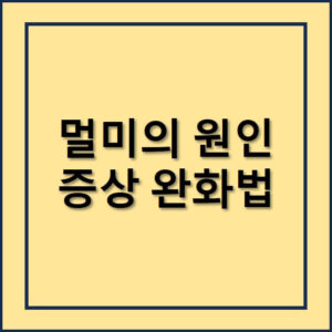 멀미의원인과 증상완화법