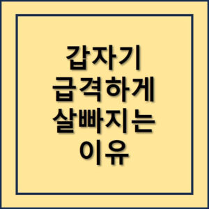 갑자기급격하게 살빠지는 이유