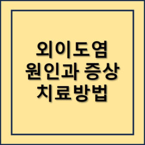 외이도염증상치료방법