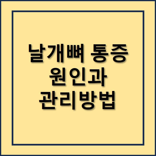 날개뼟통증원인과 관리 방법