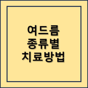 여드름종류별 치료방법